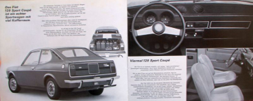 Fiat 128 Sport Coupe Modelprogram 1972 "Die sportlichen Vier" Carbrochure (10324)